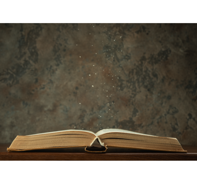 Mural de arte magia de libro abierto - TenVinilo