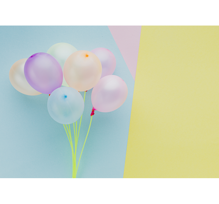 Mural infantil Marco moderno con globos - TenVinilo