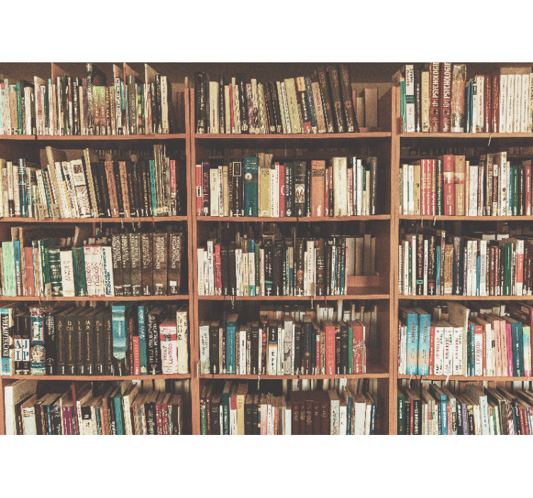 Mural de arte estante con literatura - TenVinilo