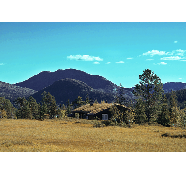 Mural de paisajes retiro en cabaña de montaña - TenVinilo