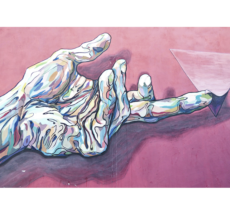 Mural de arte gesto abstracto de la mano - TenVinilo