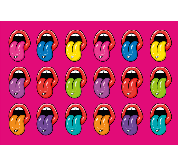 Fotomural arte urbano Labios multicolores pop art - TenVinilo