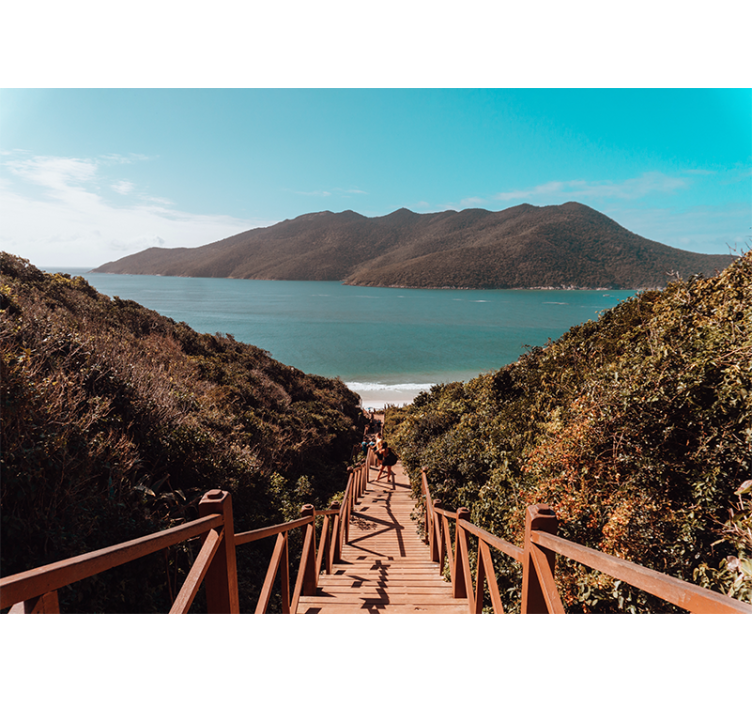 Mural de paisajes camino serene del océano - TenVinilo