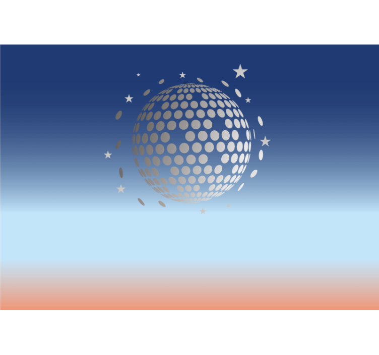 Mural de música diseño de bola de disco - TenVinilo