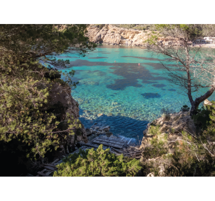 Mural de naturaleza escena costera clara - TenVinilo