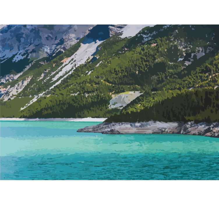 Mural de paisajes lago de montaña en calma - TenVinilo