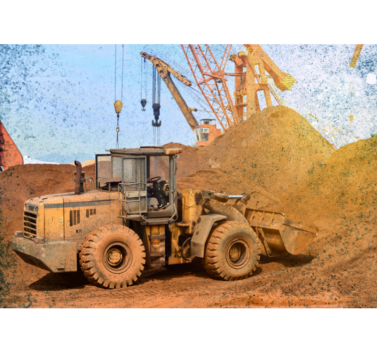 Mural de vehículos maquinaria de carga y construcción - TenVinilo