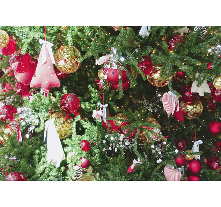 Mural de navidad adornos festivos navideños - TenVinilo
