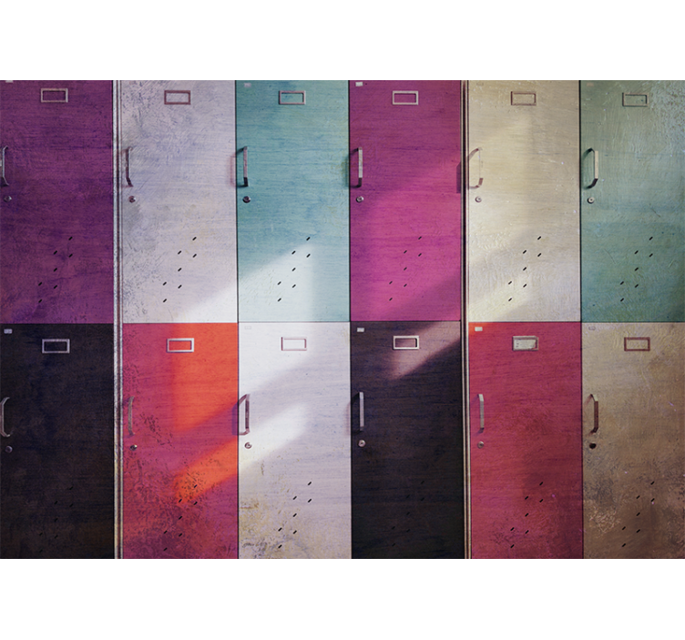 Mural de música puertas de taquilla coloridas - TenVinilo