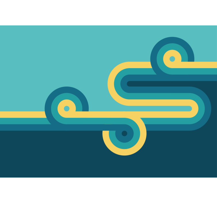 Mural abstracto arreglos de líneas arqueadas - TenVinilo