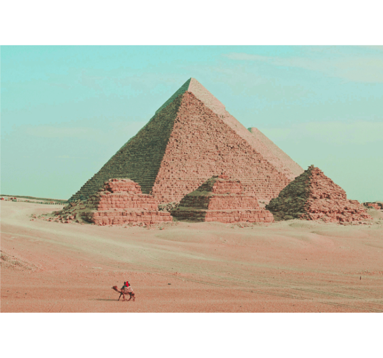 Mural ciudad pirámides y camellos - TenVinilo