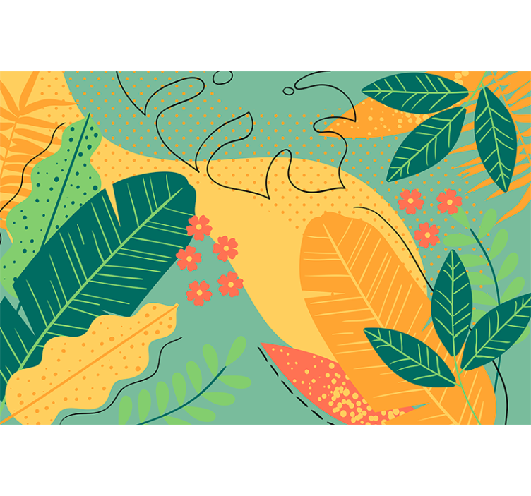 Fotomural flores Hojas de naranja modernas - TenVinilo