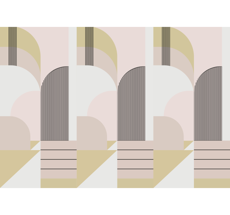 Mural moderno con patrones arqueados geométricos - TenVinilo