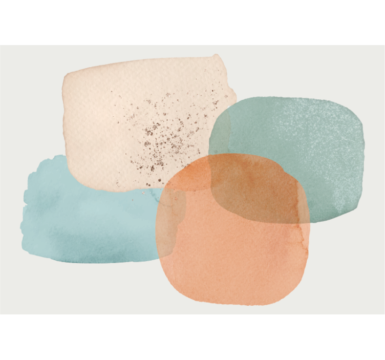 Mural abstracto formas circulares suaves - TenVinilo