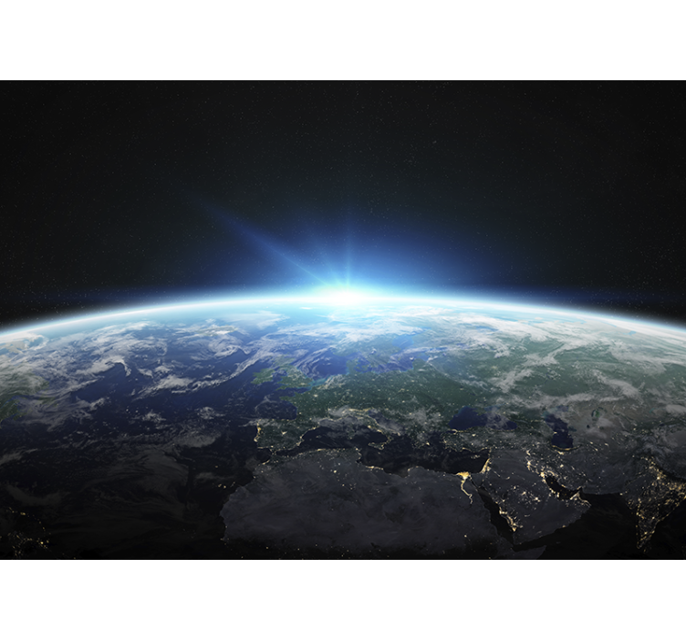 Mural del espacio resplandor del horizonte de la tierra - TenVinilo