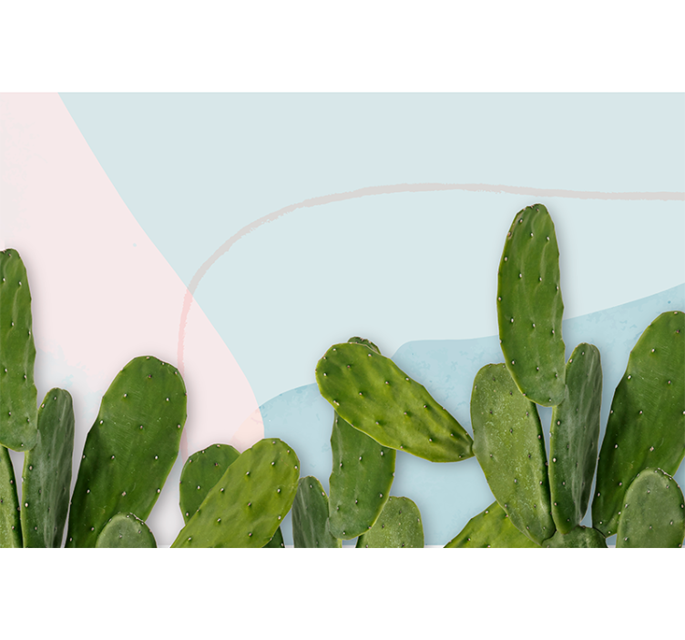 Mural de naturaleza diseño de cactus verde - TenVinilo