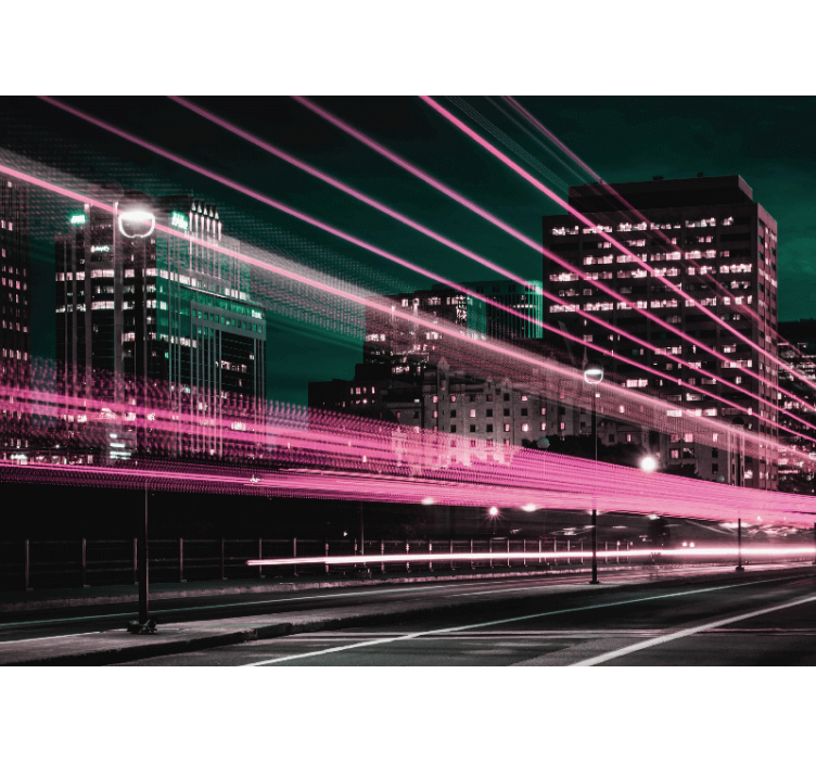 Mural ciudad horizonte urbano acelerado - TenVinilo