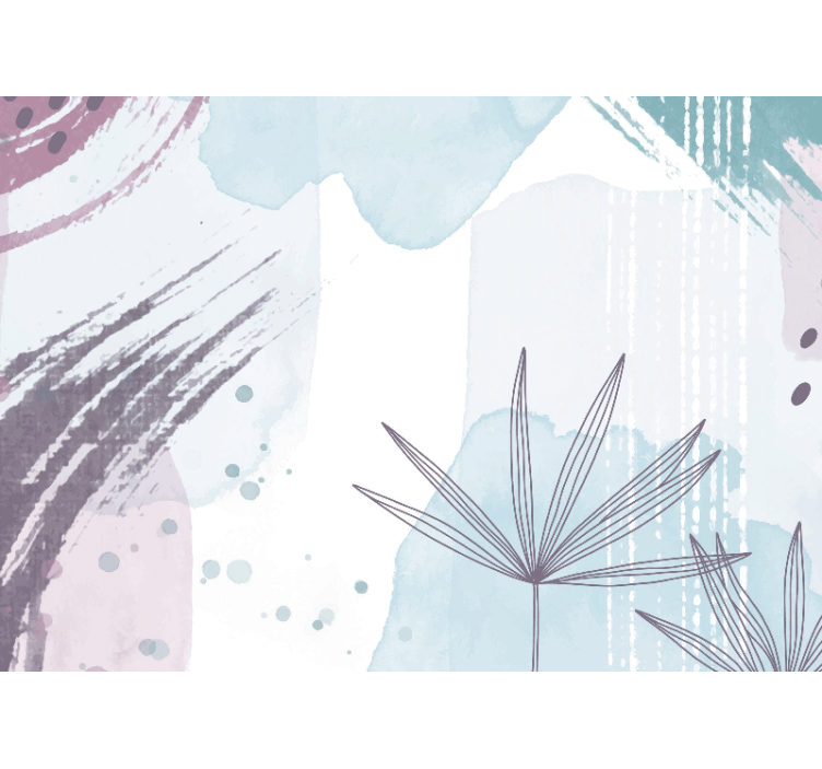 Mural para pasillo diseño floral abstracto - TenVinilo