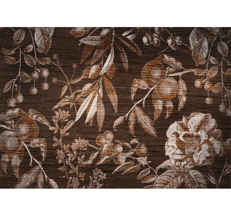 Mural de flores diseño artístico floral - TenVinilo