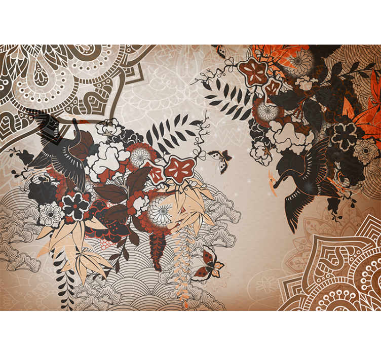 Mural de mandala patrones florales de mandala - TenVinilo