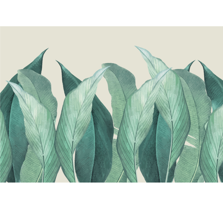 Mural de naturaleza motivo de hojas exuberantes - TenVinilo