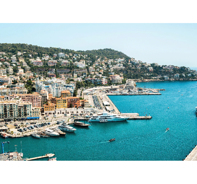 Fotomural mar Puerto de la riviera francesa - TenVinilo