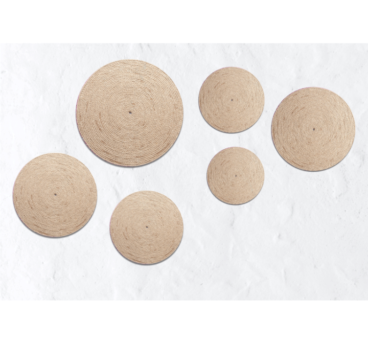 Mural de texturas patrones de círculos naturales - TenVinilo