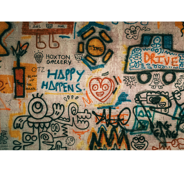 Fotomural arte urbano Mezcla de diseños de graffiti - TenVinilo