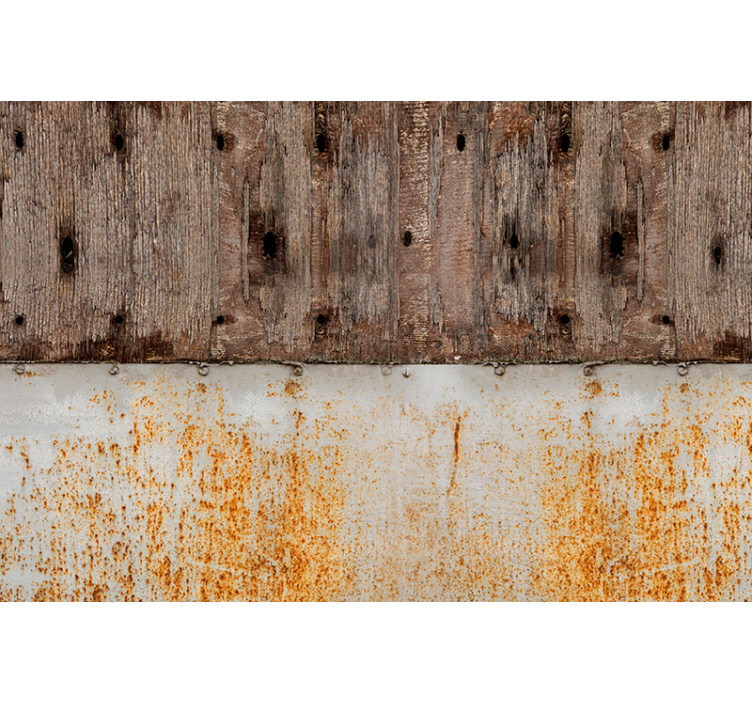 Fotomural texturas metal y madera picada - TenVinilo