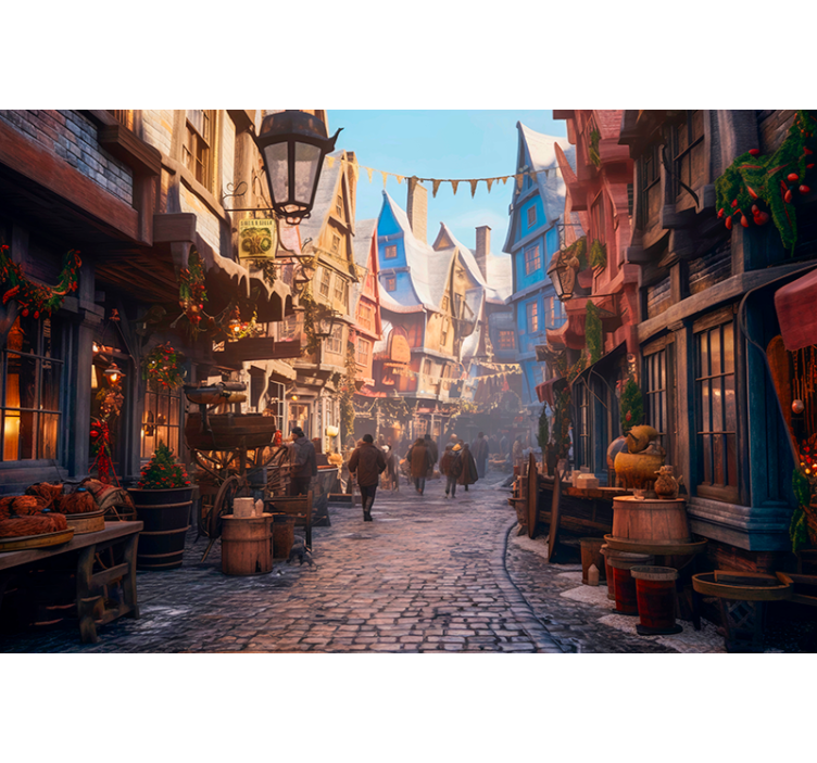 Fotomural fantasía ciudad de los magos - TenVinilo