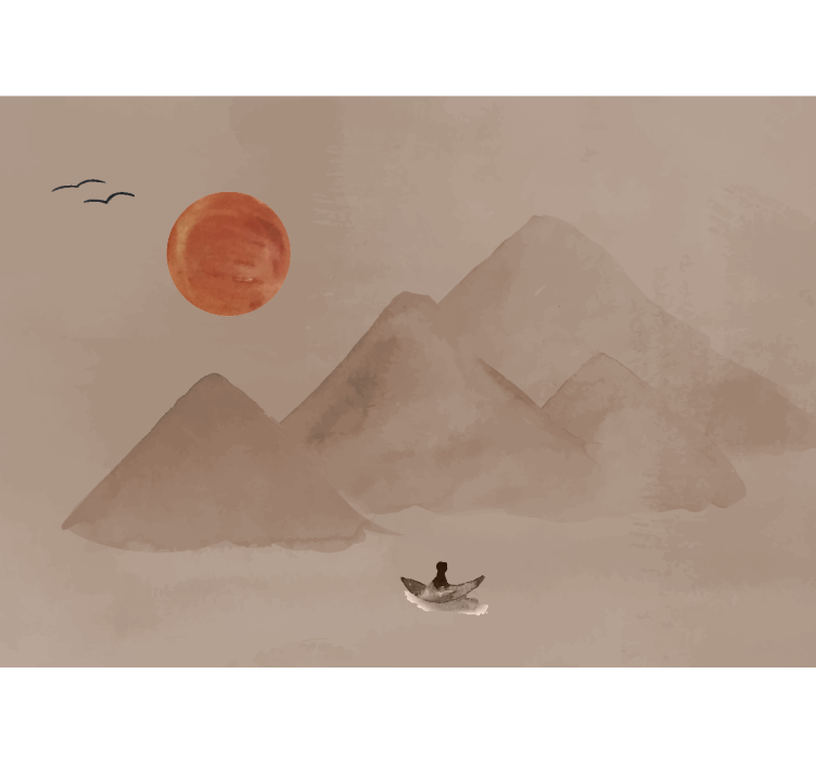 Papel mural terracota atmósfera japonesa - TenVinilo