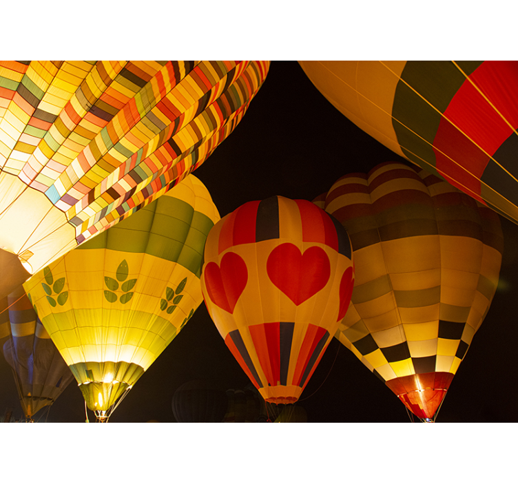 Fotomural abstracto globos aerostáticos con luz - TenVinilo