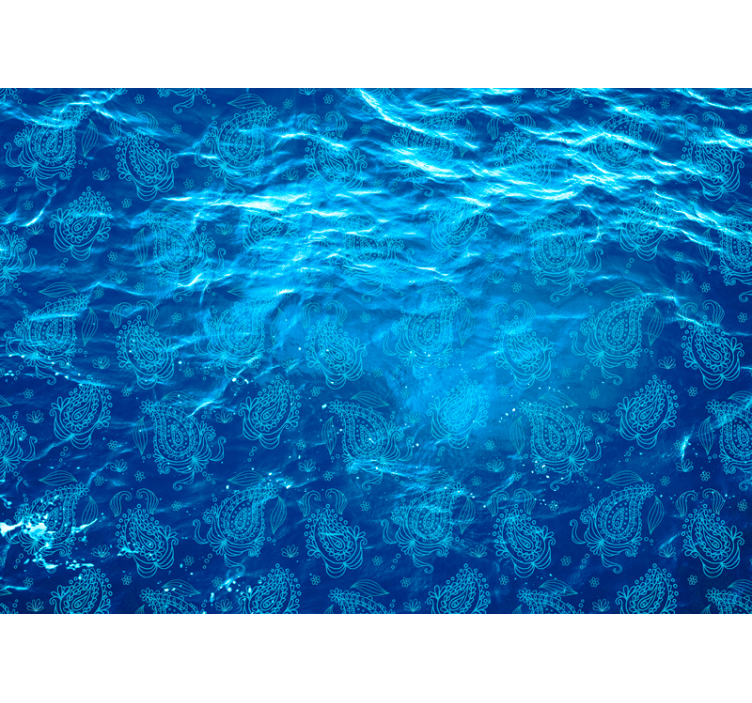 Fotomural 3D textura agua estilo paisley - TenVinilo