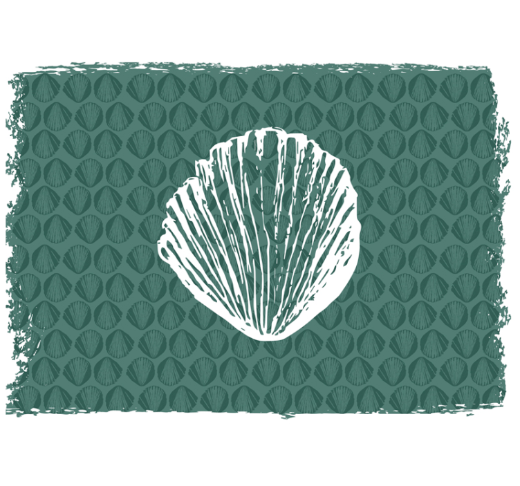 Mural de flores diseño de patrón de concha - TenVinilo