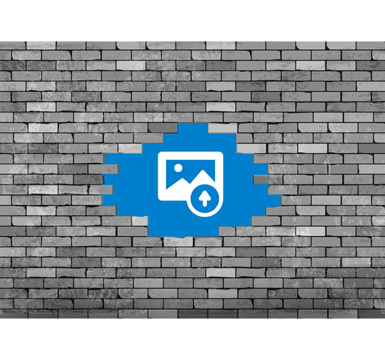 Fotomural 3D ladrillo gris con foto - TenVinilo