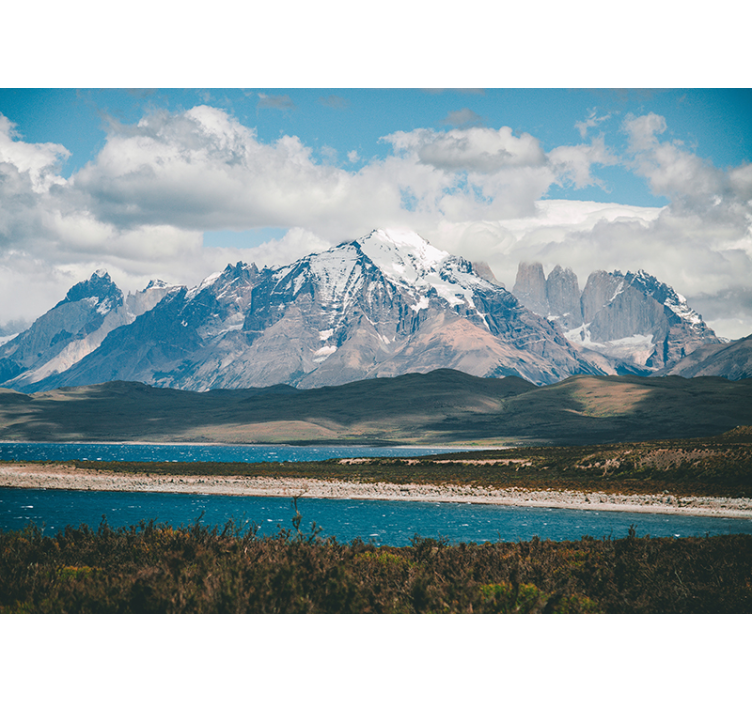 Fotomural naturaleza Reflejo montañoso de la patagonia en charco - TenVinilo