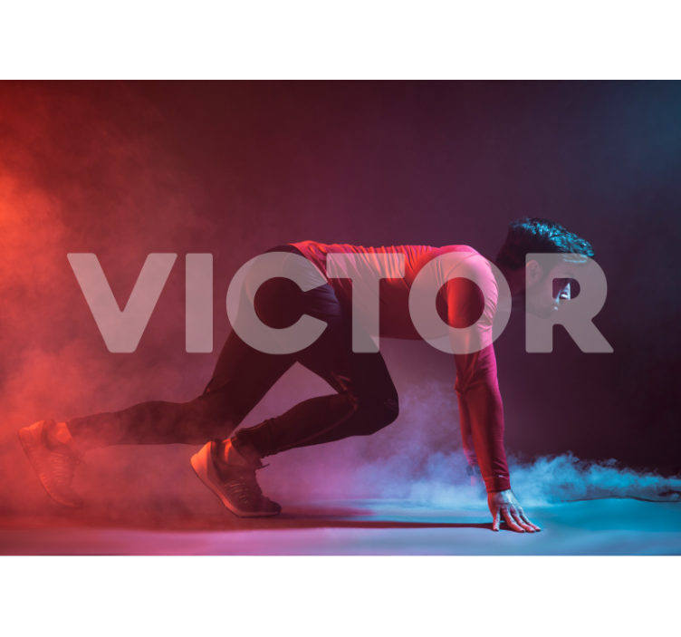 Mural de gente silueta de corredor dinámico - TenVinilo