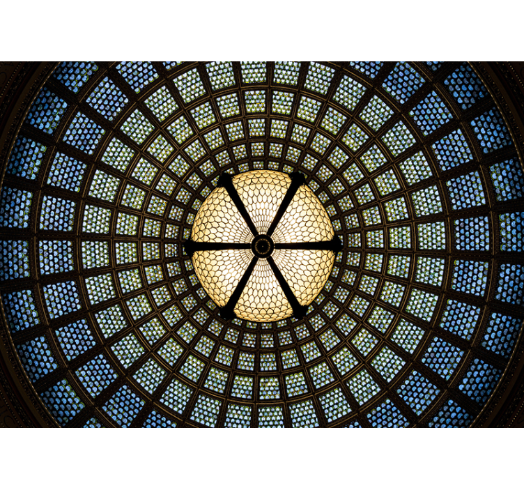 Fotomural 3D techo de vidrieras - TenVinilo