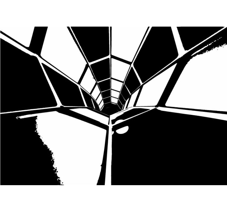 Mural abstracto vista en perspectiva geométrica - TenVinilo