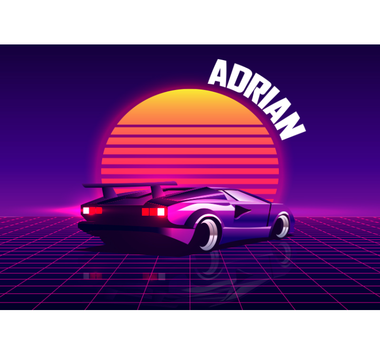 Mural de vehículos coche de carreras retro - TenVinilo