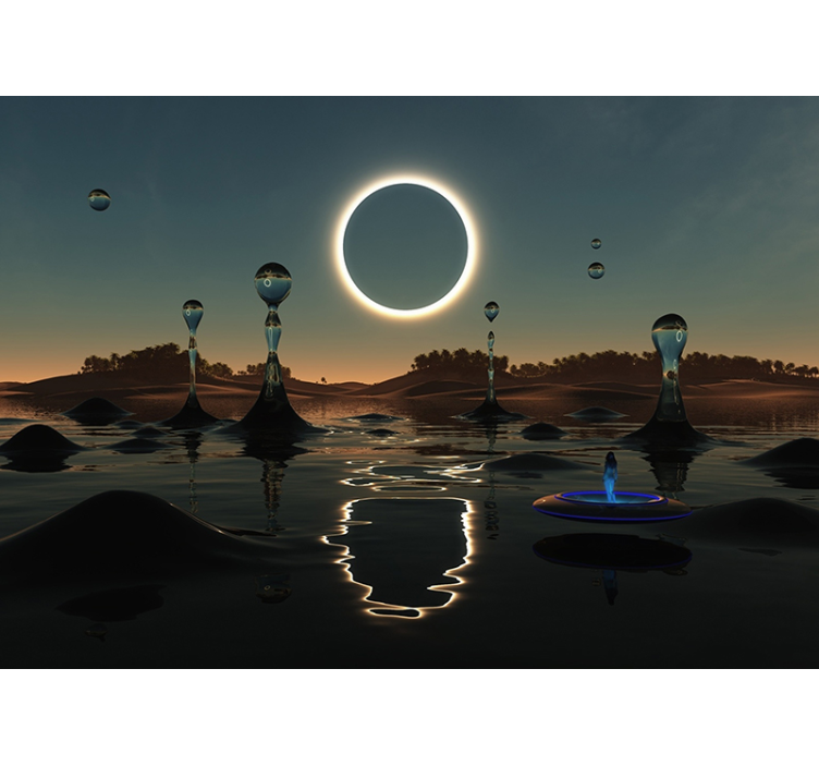 Mural del espacio escena de agua celestial - TenVinilo