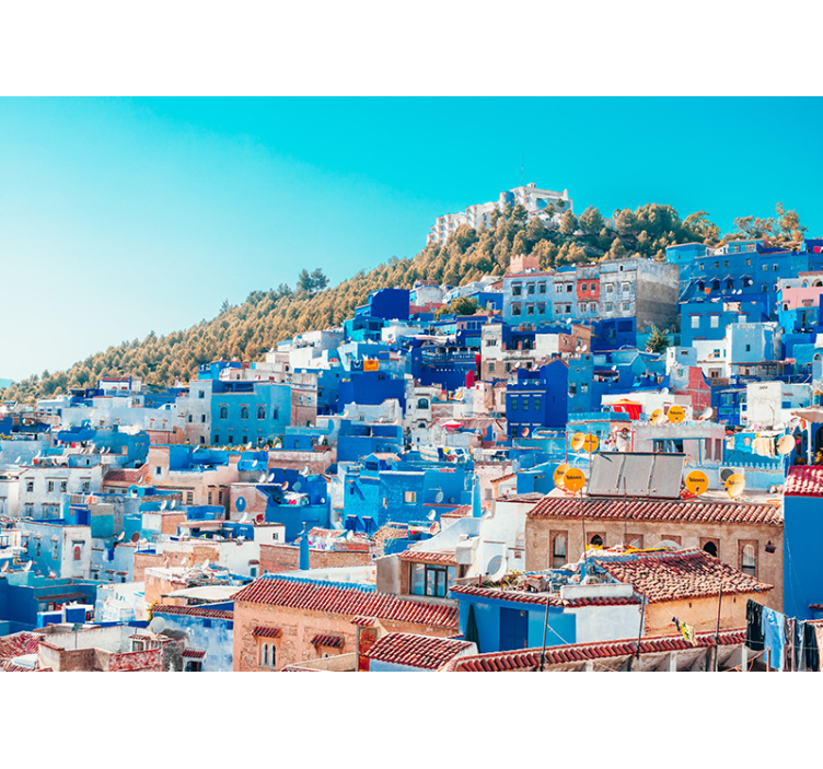 Fotomural ciudad Ciudad de casas azules - TenVinilo