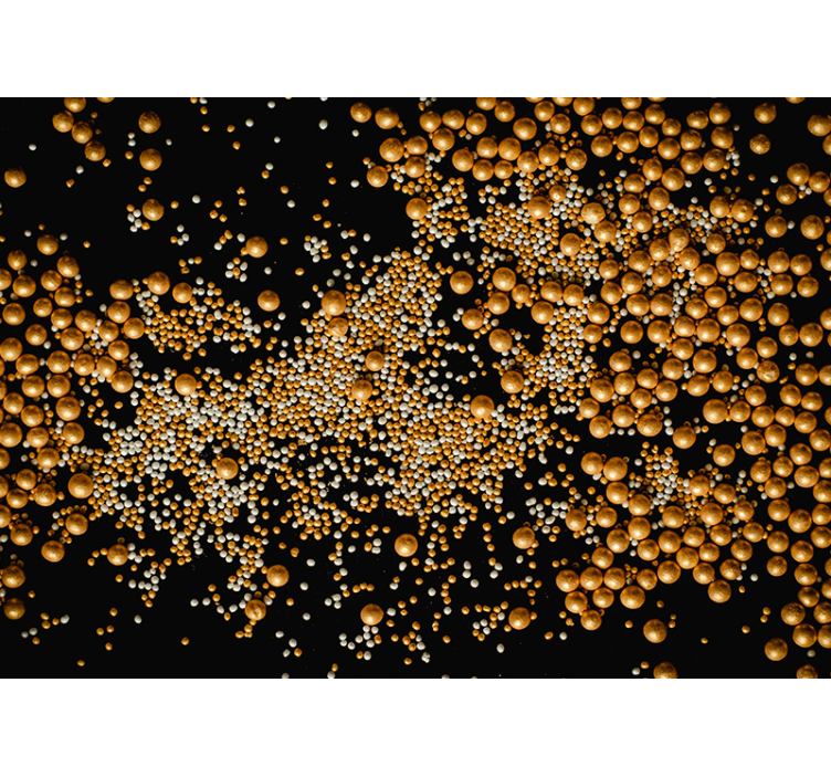 Fotomural 3D Textura cojín y esferas doradas - TenVinilo