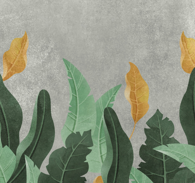 Fotomural salón las plantas en concreto - TenVinilo