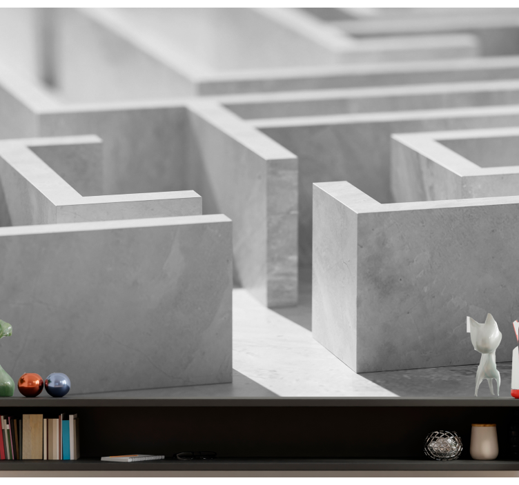 Fotomural 3D Laberinto blanco - TenVinilo