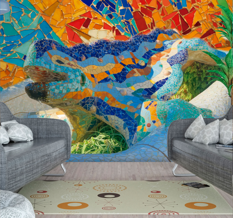 Fotomural Barcelona Park Güell escultura - TenVinilo