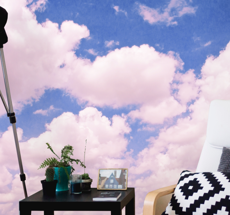 Fotomural cielo nubes rosas esponjosas - TenVinilo