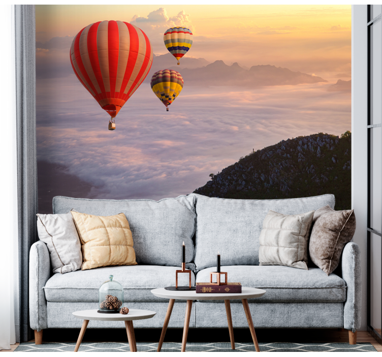 Fotomural cielo Globos aerostáticos en el cielo - TenVinilo