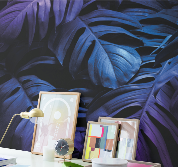 Fotomural flores Hoja exótica neón - TenVinilo