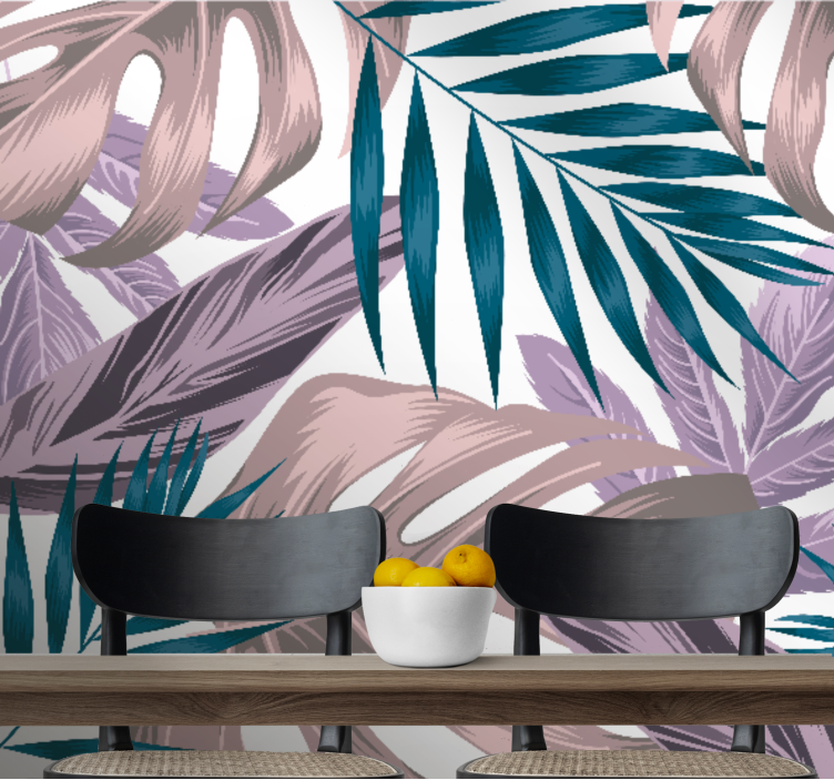 Fotomural naturaleza Rubor y hojas azules - TenVinilo